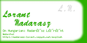 lorant madarasz business card